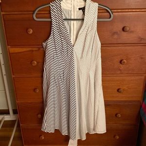 Aqua pinstripe dress.